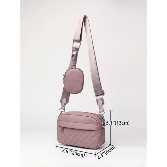 Quilted Crossbody Bags for Women Wide Strap Small Shoulder Bags ROSE - Picture 3 of 8